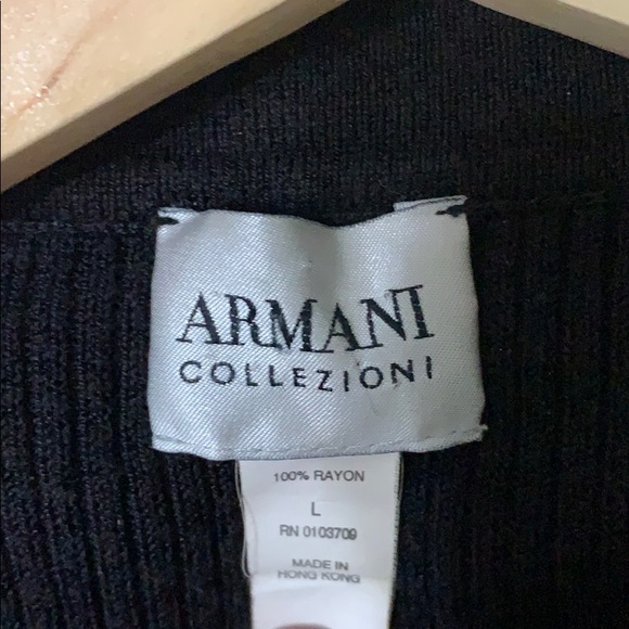 ARMANICOLLEZIONI BLACK LONGSLEEVE COLLAR SWEATER L - Picture 1 of 2